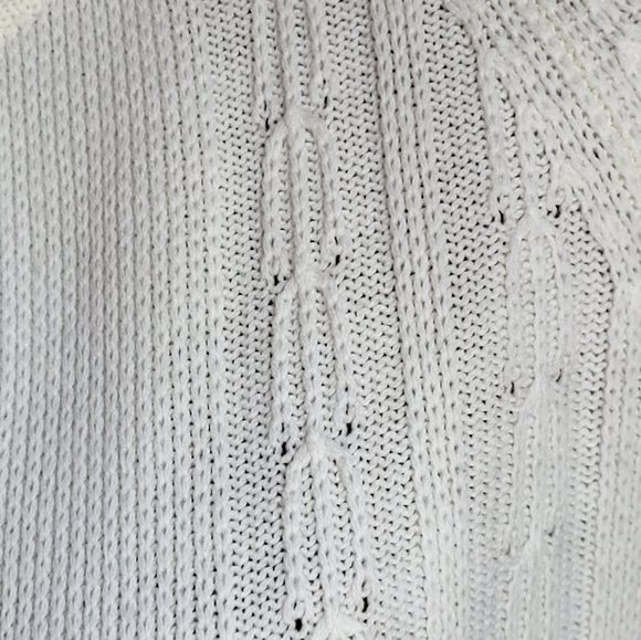 Vintage 70s Acrylic ivory cardigan size medium - Picture 10 of 12